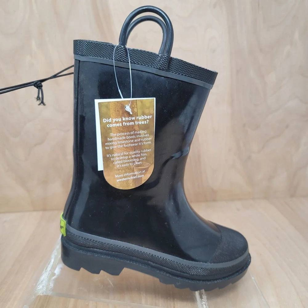 Western Chief Kids Rain Boots Sz 12 M Firechief 2 Black Rubber 4900600
